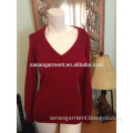 pure cashmere deep red v neck cashmere sweater